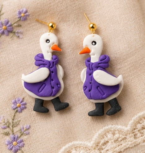 Rainy Day Goose Earrings
