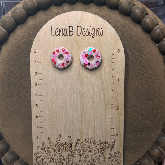 Heart Sparkle Donut Studs