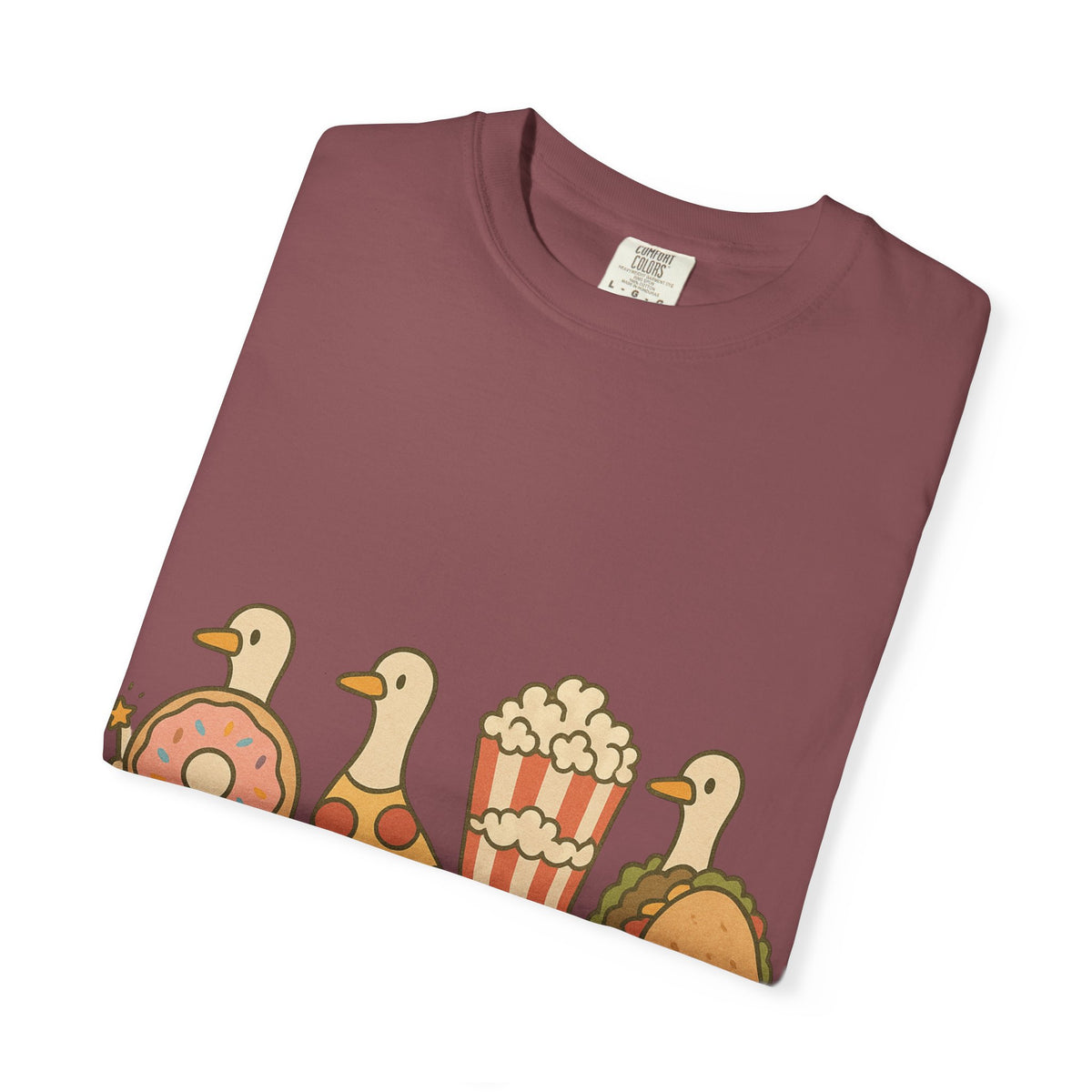 Snacky Goose T-shirt, Cute Animal Apparel, Funny Foodie Tee, Gift for Pet Lovers, Casual Wear, Quirky Shirt for All Occasions
