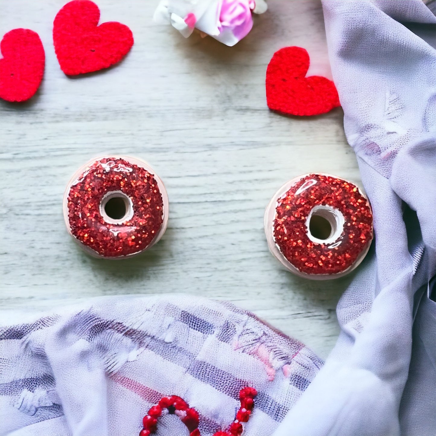 Red Donut Studs