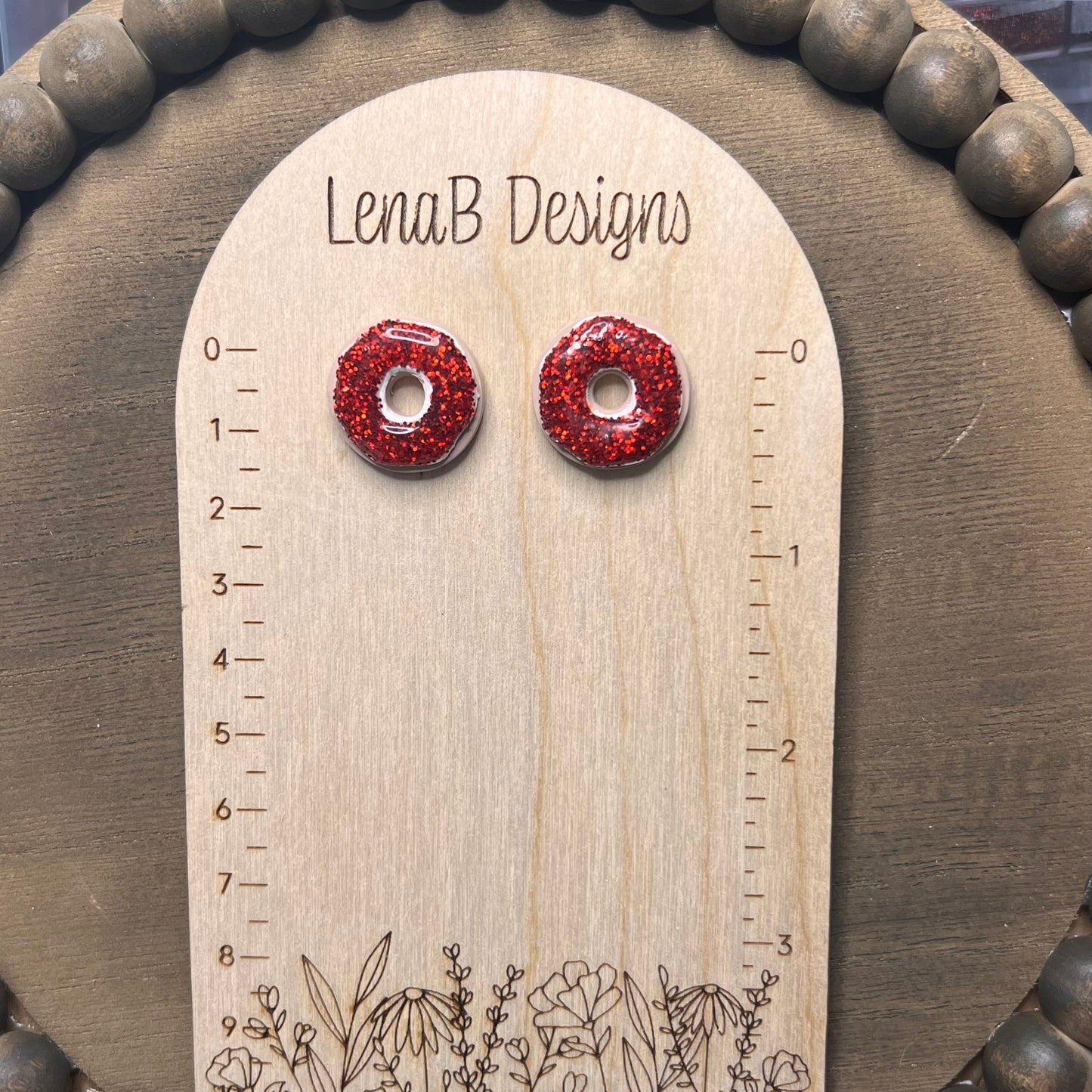 Red Donut Studs