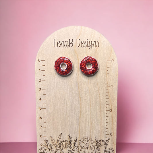 Red Donut Studs