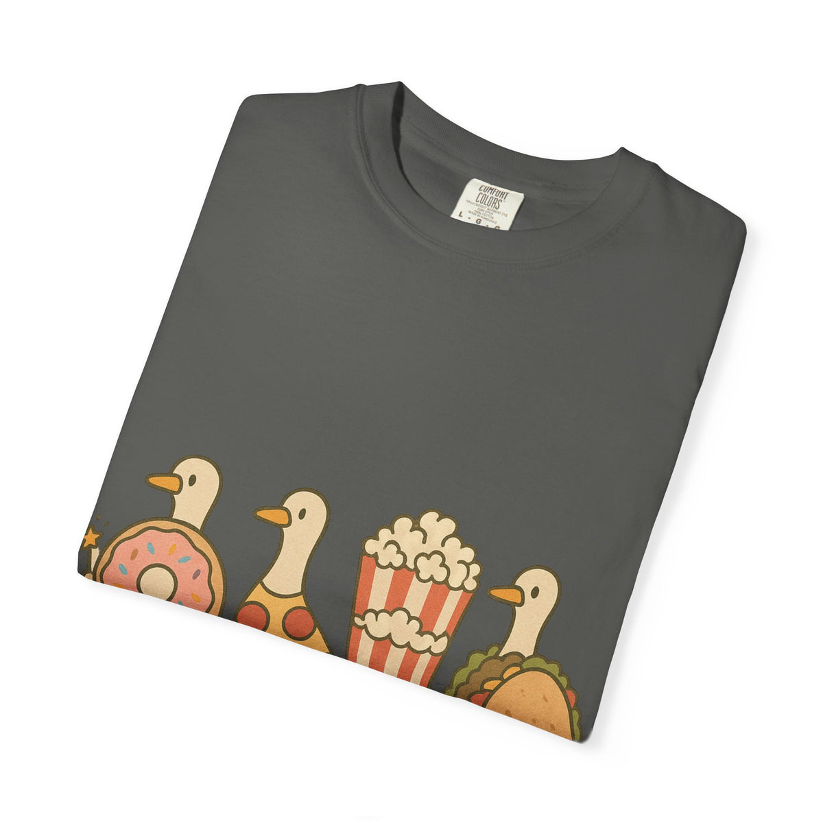 Snacky Goose T-shirt, Cute Animal Apparel, Funny Foodie Tee, Gift for Pet Lovers, Casual Wear, Quirky Shirt for All Occasions