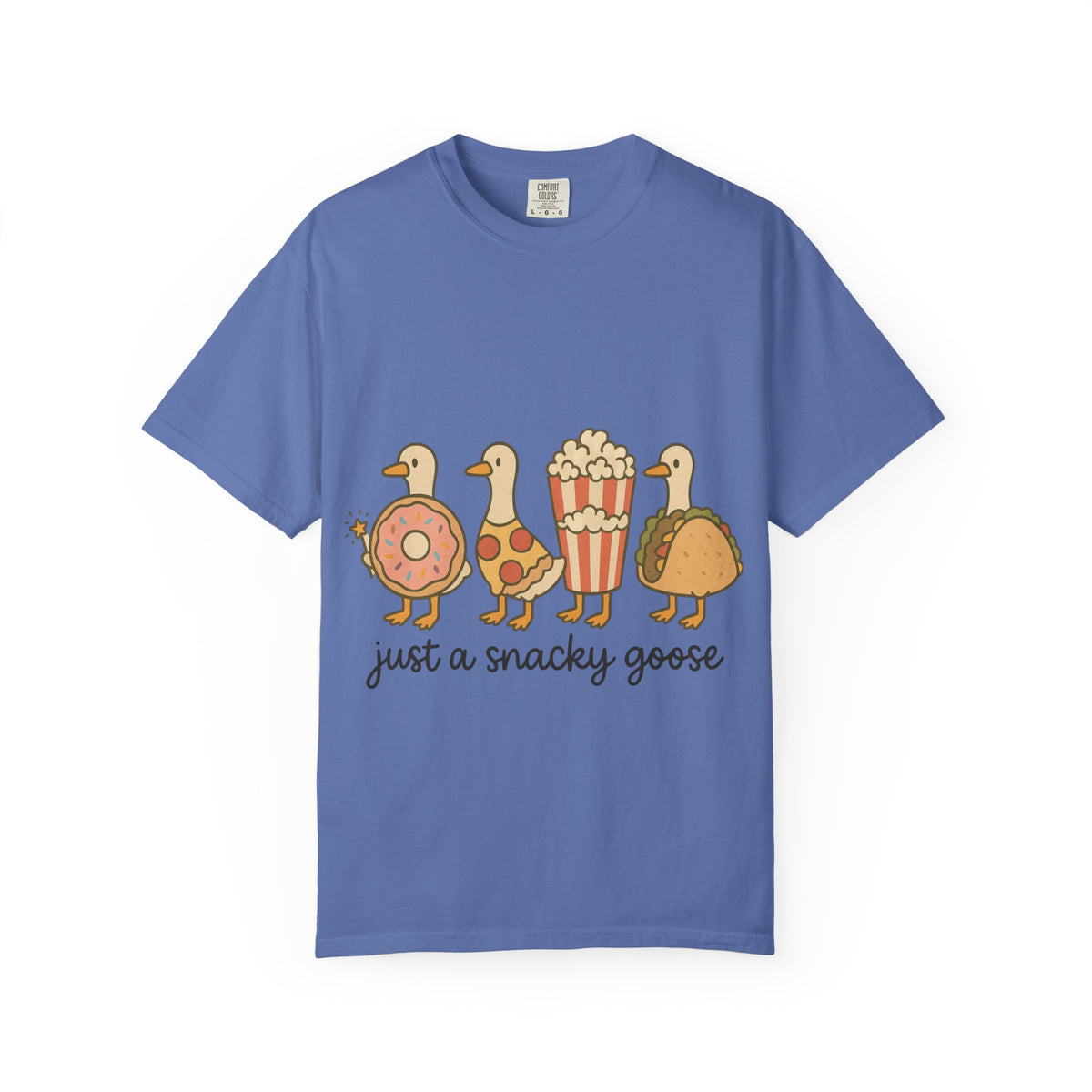 Snacky Goose T-shirt, Cute Animal Apparel, Funny Foodie Tee, Gift for Pet Lovers, Casual Wear, Quirky Shirt for All Occasions