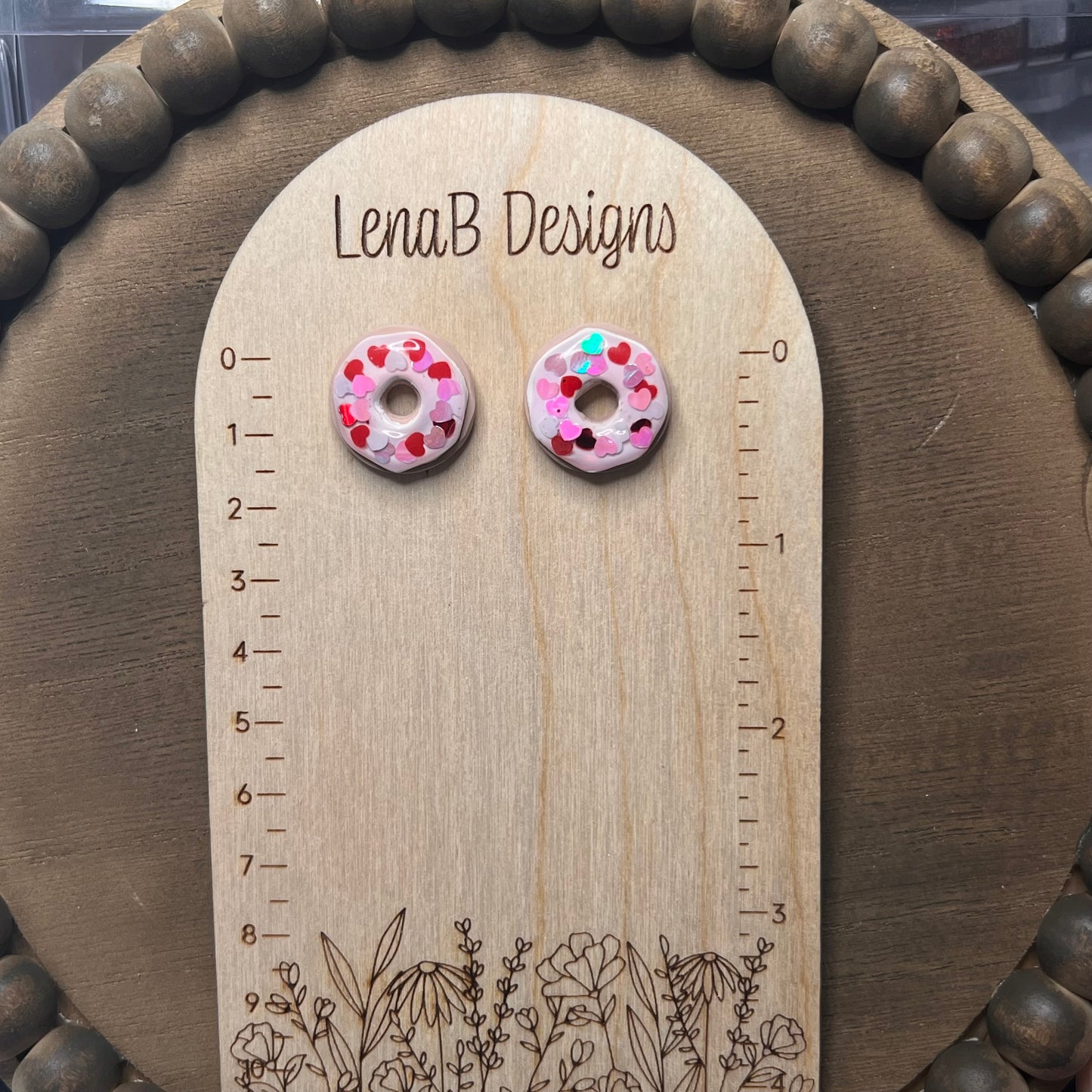 Heart Sparkle Donut Studs