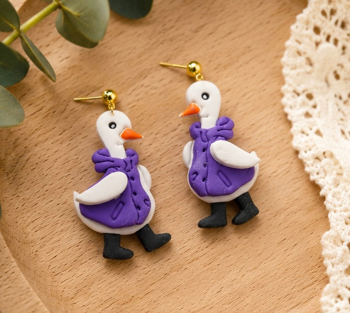 Rainy Day Goose Earrings