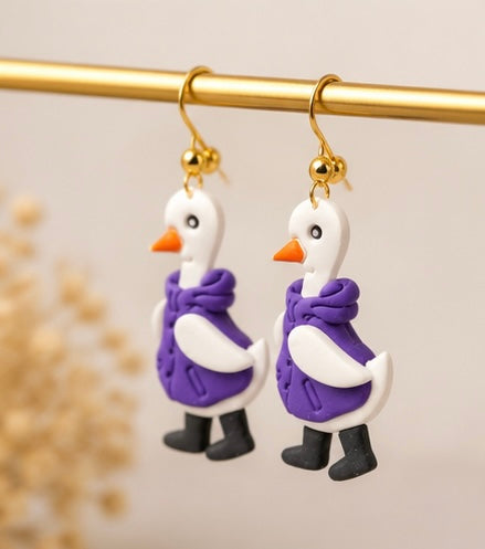 Rainy Day Goose Earrings