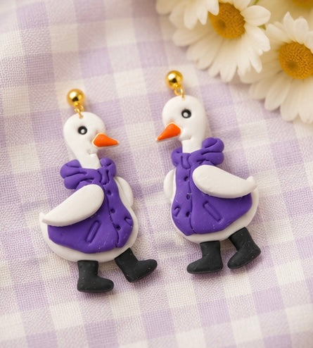 Rainy Day Goose Earrings