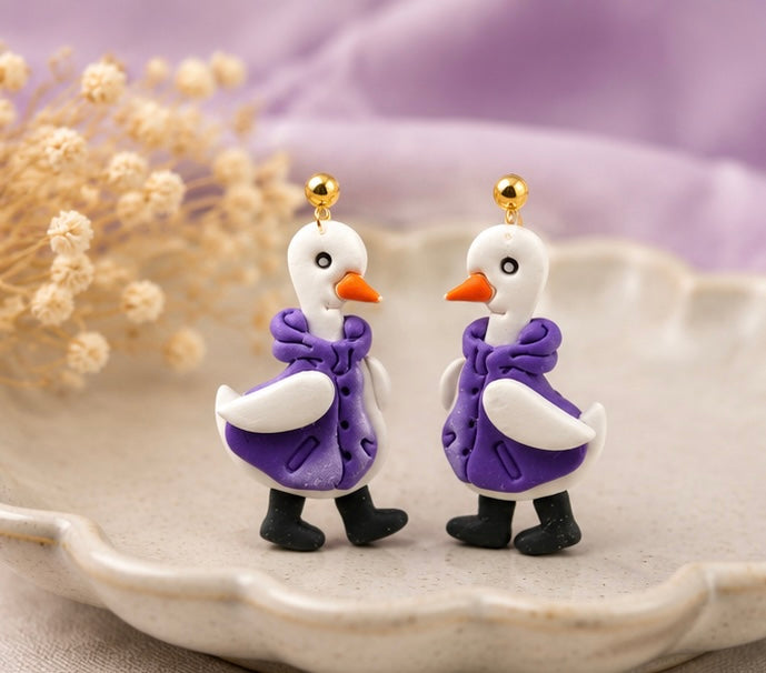 Rainy Day Goose Earrings